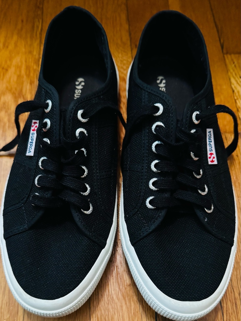 Superga Black Canvas Low-Top Sneakers NWOT